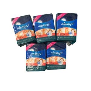 Always Ultra Thin Overnight Pads Size 4 Flexi-Wings 38 Count 5 Pack 190 Total